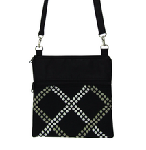 Load image into Gallery viewer, Black Dot Weave with Black Nylon Mini Square Crossbody Bag by Tutenago