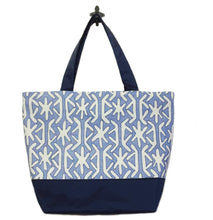Load image into Gallery viewer, Navy Stars with Navy Nylon Essential Tote Bag by Tutenago - The perfect women's oversized tote bag for work, beach, shopping or an everyday bag.