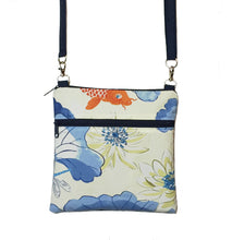 Load image into Gallery viewer, Koi Fish with Navy Nylon Mini Square Crossbody Bag by Tutenago