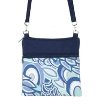 Load image into Gallery viewer, Grey Swirled Paisley | Navy Nylon | Mini Square | Photo