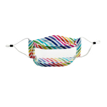 Load image into Gallery viewer, Rainbow Striped Clear Window Mask - Cute for teachers, students, adults, Teens, and children
