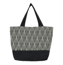 Load image into Gallery viewer, Black Wavy Dot Essential Tote Bag by Tutenago - The perfect women's oversized tote bag for work, beach, shopping or an everyday bag.