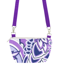 Load image into Gallery viewer, Swirled Paisley Purple with Purple Nylon Traveler Bum Bag and Small Crossbody Purse by Tutenago