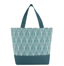 Load image into Gallery viewer, Teal Wavy Dots Essential Tote Bag by Tutenago - The perfect women's oversized tote bag for work, beach, shopping or an everyday bag.
