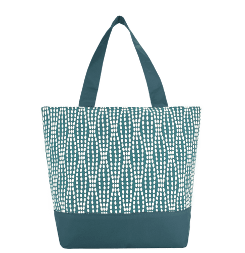Teal Wavy Dots Essential Tote Bag by Tutenago - The perfect women's oversized tote bag for work, beach, shopping or an everyday bag.