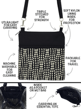 Load image into Gallery viewer, Anatomy of Tutenago Mini Square Crossbody Purse - A lightweight bag that is vegan and machine washable.