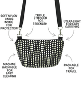Load image into Gallery viewer, Anatomy of Tutenago Traveler Tote in Wavy Dots