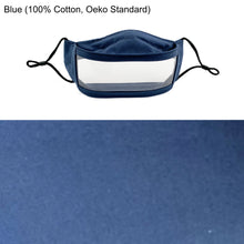 Load image into Gallery viewer, Light Weight Breathable Clear Window Face Mask - Blue - Made in the USA
