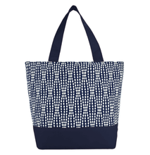Load image into Gallery viewer, Navy Wavy Dots Essential Tote Bag by Tutenago - The perfect women's oversized tote bag for work, beach, shopping or an everyday bag.
