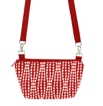 Load image into Gallery viewer, Red Wavy Dots with Red Nylon Traveler Bum Bag and Small Crossbody Purse by Tutenago