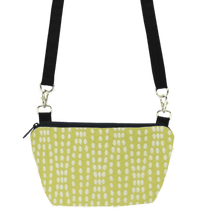 Load image into Gallery viewer, Yellow Wavy Dots with Black Nylon Traveler Bum Bag and Small Crossbody Purse by Tutenago