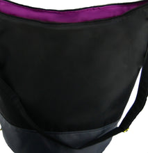 Load image into Gallery viewer, Black &amp; Grey Nylon Convertible Backpack Purse with Dark Pink Nylon Lining
