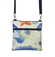 Load image into Gallery viewer, Koi Fish with Navy Nylon Mini Square Crossbody Bag by Tutenago
