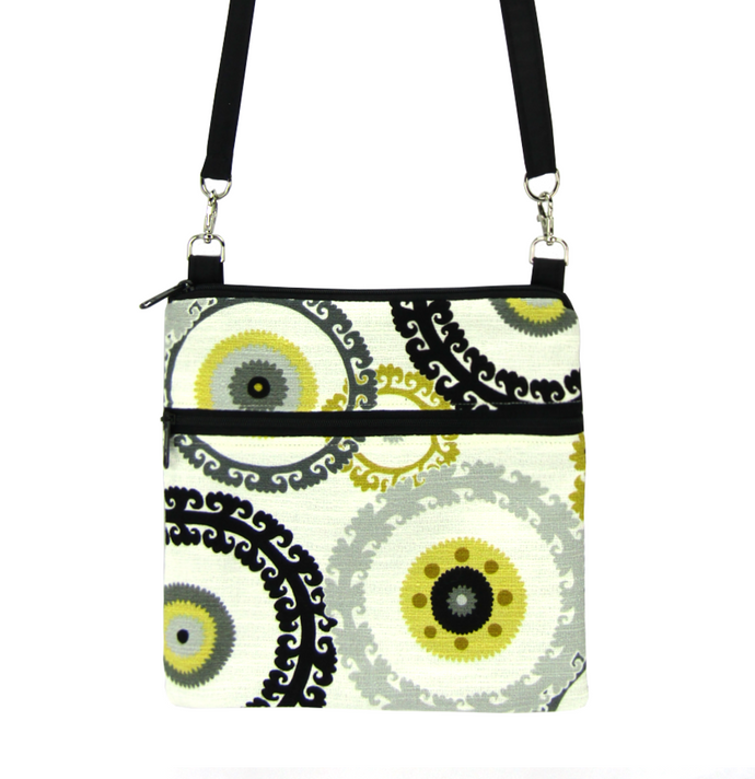 Gears with Black Nylon Mini Square Crossbody Bag by Tutenago