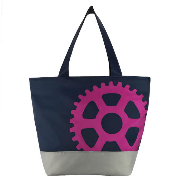 Navy Pink and Grey Nylon Essential Tote Bag for Women Engineers - Perfect Gift
