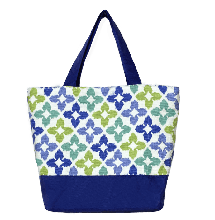 Novia in Blue & Green with Blue Nylon Essential Tote Bag by Tutenago - The perfect women's oversized tote bag for work, beach, shopping or an everyday bag.