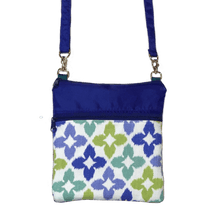 Load image into Gallery viewer, Novia in Blue &amp; Green with Blue Nylon Mini Square Crossbody Bag by Tutenago
