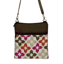 Load image into Gallery viewer, Novia in Red &amp; Pink with Brown Nylon Mini Square Crossbody Bag by TUtenago
