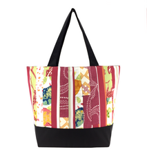 Load image into Gallery viewer, Pierce Fabric with Waterproof Black Nylon Ready-To-Ship Essential Tote Bag by Tutenago - The perfect women&#39;s oversized tote bag for work, beach, shopping or an everyday bag.
