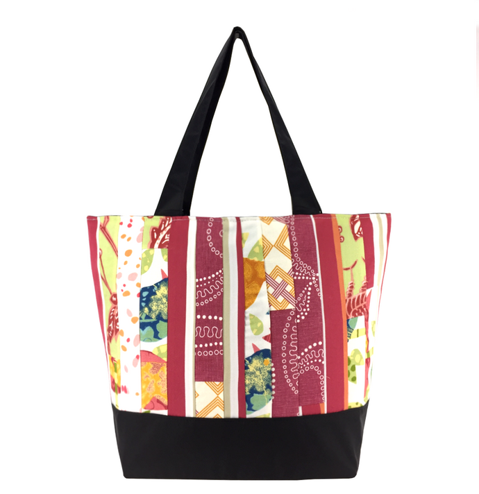 Pierce Fabric with Waterproof Black Nylon Ready-To-Ship Essential Tote Bag by Tutenago - The perfect women's oversized tote bag for work, beach, shopping or an everyday bag.