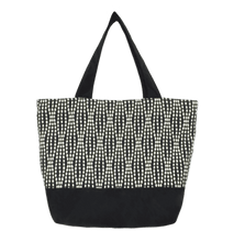 Load image into Gallery viewer, Black Wavy Dot Essential Tote Bag by Tutenago - The perfect women&#39;s oversized tote bag for work, beach, shopping or an everyday bag.
