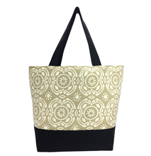 Load image into Gallery viewer, Tan Soliel with Waterproof Black Nylon Ready-To-Ship Essential Tote Bag by Tutenago - The perfect women&#39;s oversized tote bag for work, beach, shopping or an everyday bag.
