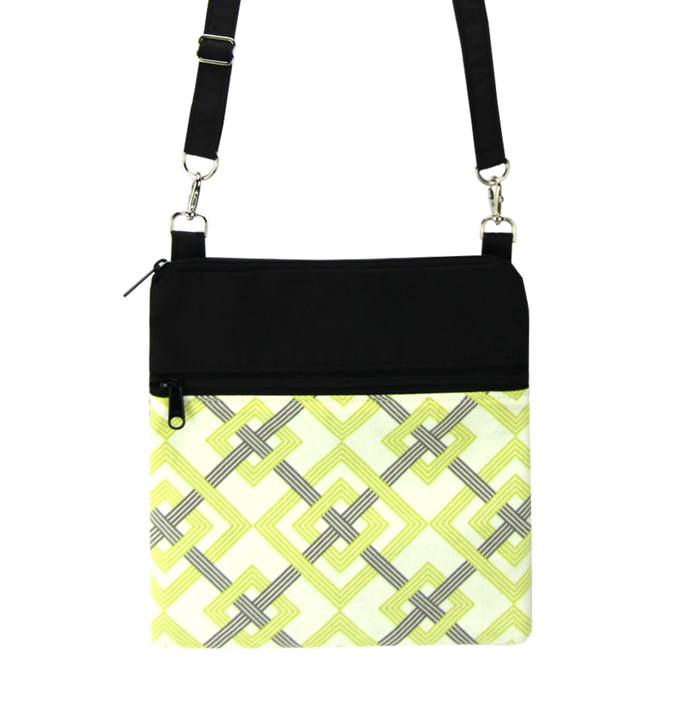 Yellow Squared with Black Waterproof Nylon Ready-To-Ship Mini Square Crossbody Bag by Tutenago