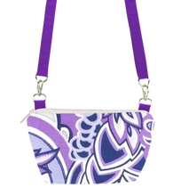 Load image into Gallery viewer, Swirled Paisley Purple with Purple Nylon Traveler Bum Bag and Small Crossbody Purse by Tutenago
