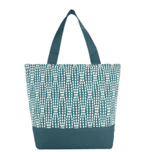Load image into Gallery viewer, Teal Wavy Dots Essential Tote Bag by Tutenago - The perfect women&#39;s oversized tote bag for work, beach, shopping or an everyday bag.
