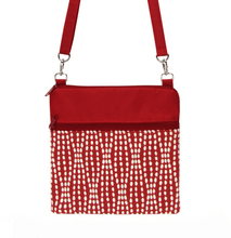 Load image into Gallery viewer, Red Wavy Dots with Red Nylon Mini Square Crossbody Bag by Tutenago
