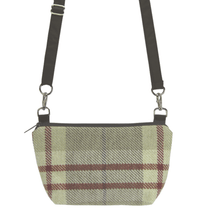 Load image into Gallery viewer, Tan Plaid Gears with Brown Nylon Traveler Bum Bag and Small Crossbody Purse by Tutenago
