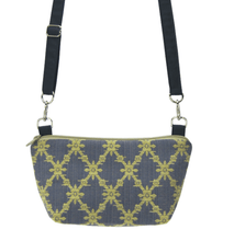 Load image into Gallery viewer, Trellis with Waterproof Navy Nylon Ready-To-Ship Traveler Waist Bag and Small Crossbody Purse by Tutenago
