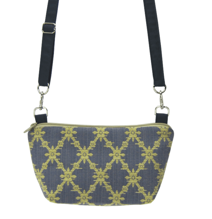 Trellis with Waterproof Navy Nylon Ready-To-Ship Traveler Waist Bag and Small Crossbody Purse by Tutenago