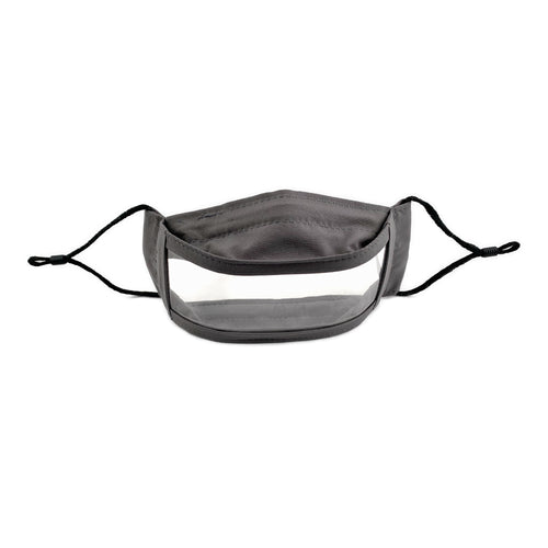 Gray Clear Window Face Mask for lip Reading and ASL