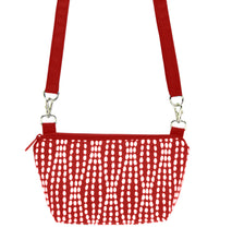 Load image into Gallery viewer, Red Wavy Dots with Red Nylon Traveler Bum Bag and Small Crossbody Purse by Tutenago
