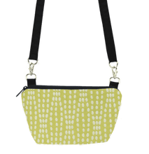 Load image into Gallery viewer, Yellow Wavy Dots with Black Nylon Traveler Bum Bag and Small Crossbody Purse by Tutenago
